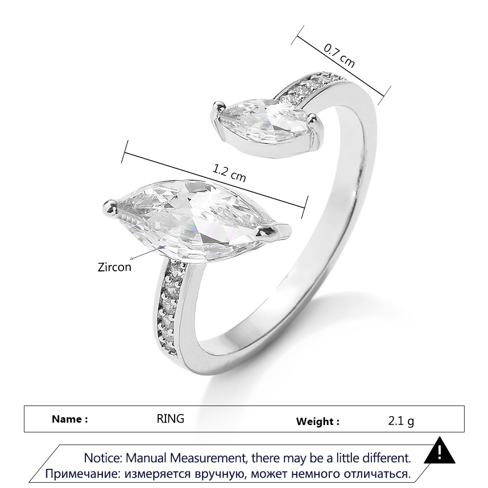 Beautiful Simple Zircon Open Design Ring
