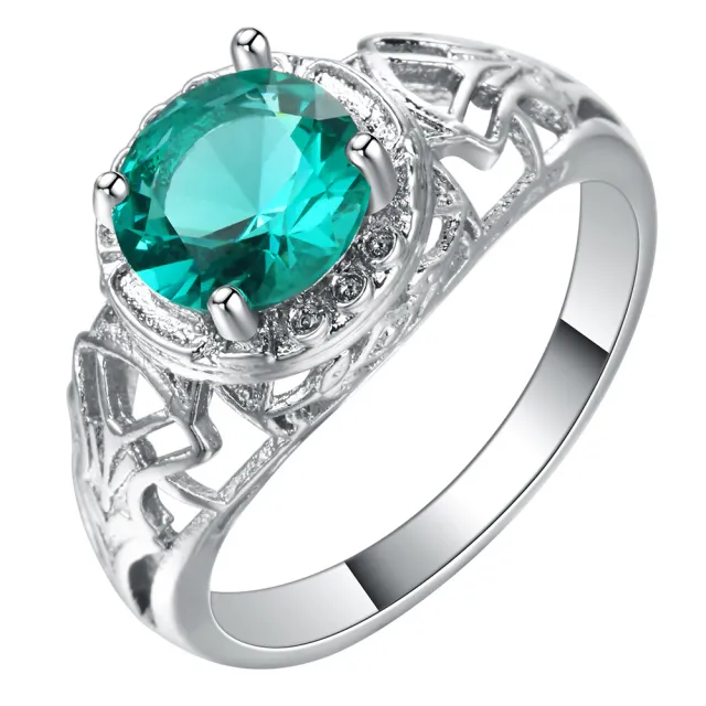 New Copper Plate Inlaid Zircon Ring Silver - Shop at LoveMi