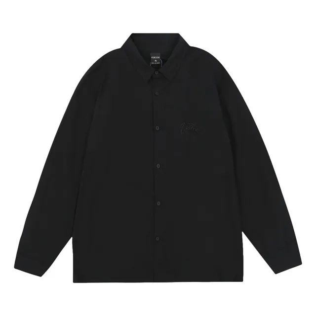 Loose And Simple National Fashion Design Sense Lapel Embroidery Cardigan Shirt Black - Shop at LoveMi