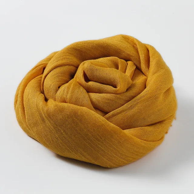 Women's Fashion Artistic Solid Color Cotton And Linen Scarf 34 Turmeric - Shop at LoveMi