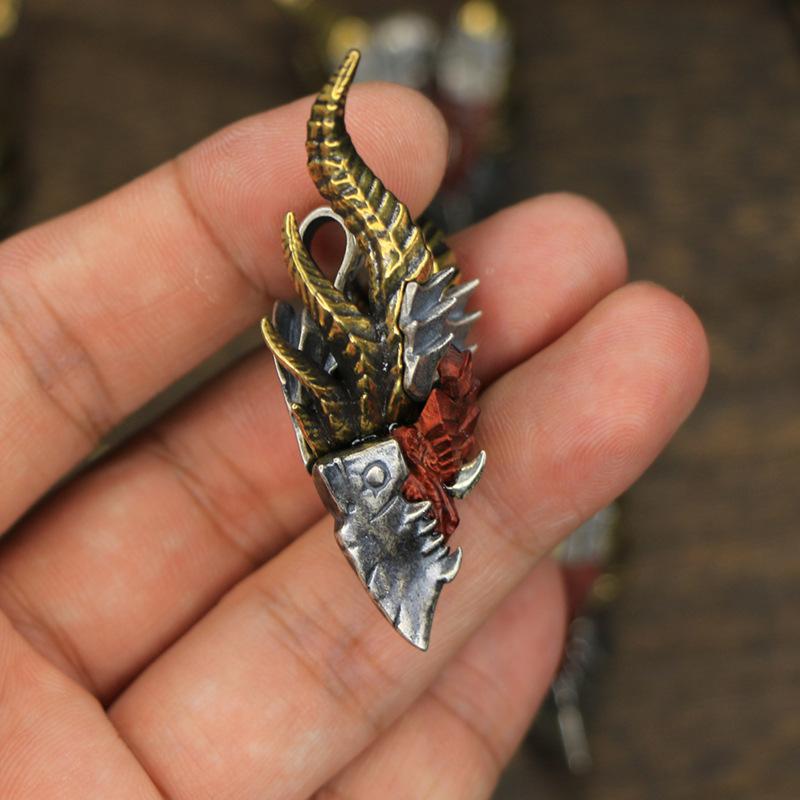 Fashion Retro Evil Dragon Head Pendant Necklace For Men