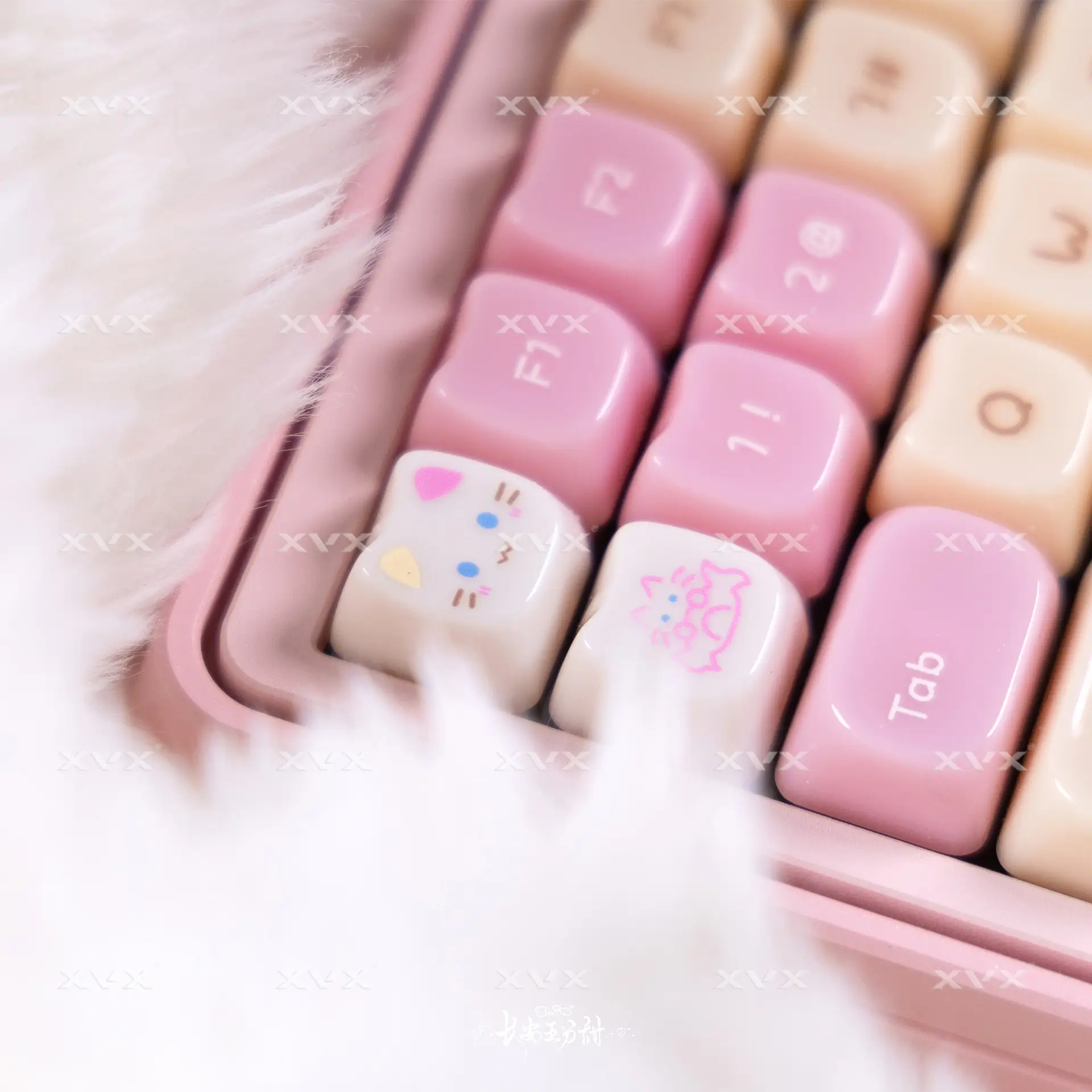 Ragdoll Cat Cute Light-colored Keyboard Caps