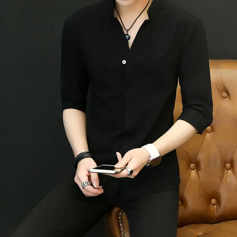 Mens Stand-Collar Shirts For Spring