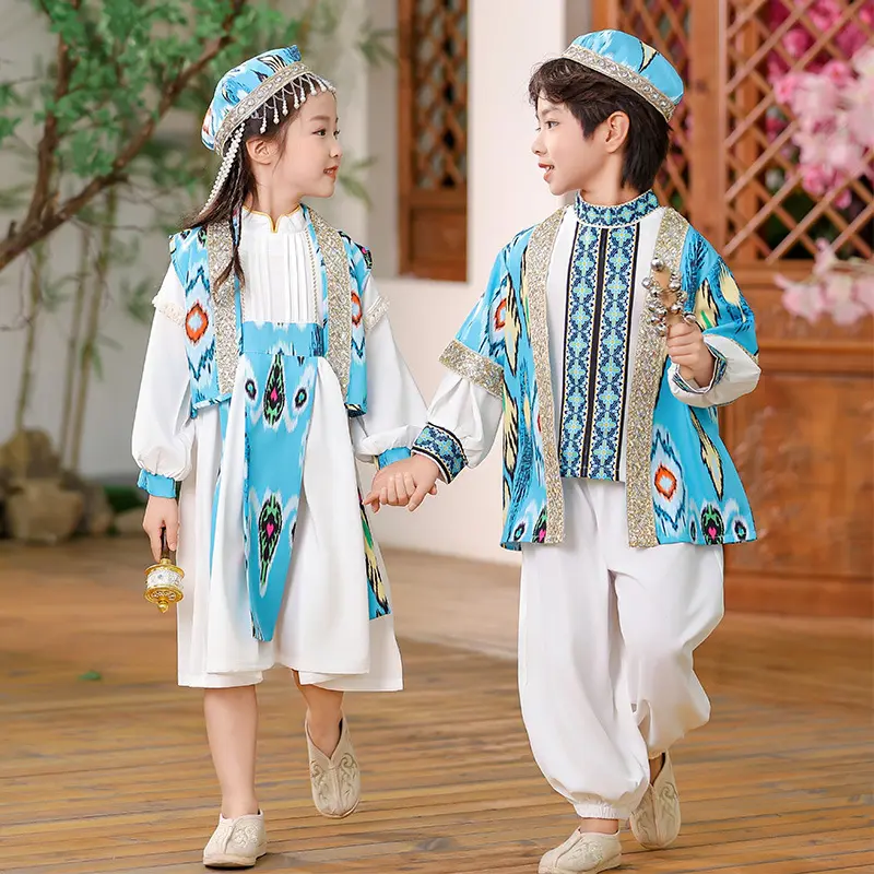 Ethnic Minority Childrens Long-sleeved Springautumn Outfit Xinjiang
