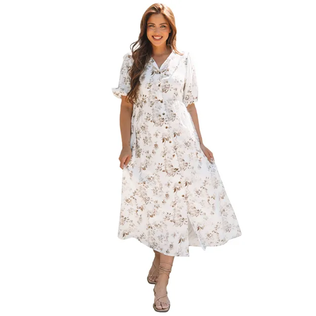European And American Leisure Style Multicolor Printing Dress P1620Color - Shop at LoveMi