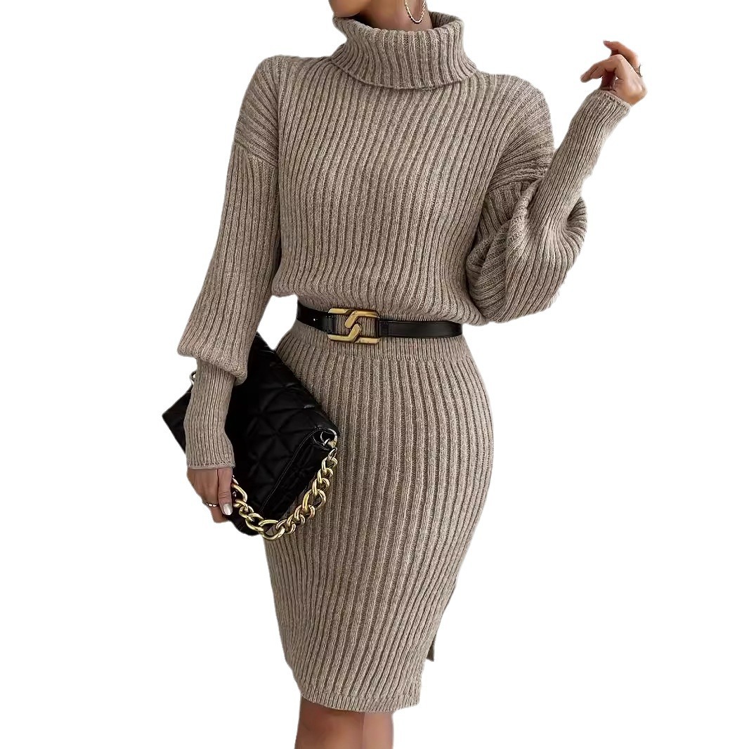 Fashion Casual Knitted Pullover Dress No Belt