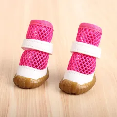No Foot Loss When Going Out Pet Booties Small Dog - Pink 2 Pieces - View 1