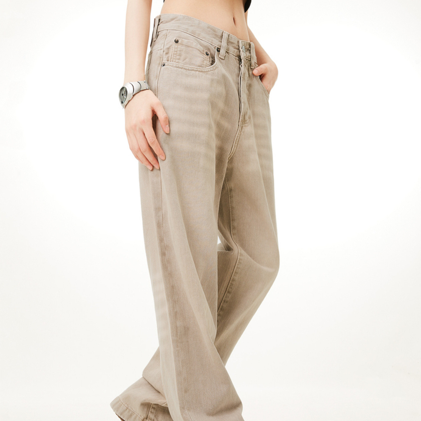 Men's Fashion Retro Loose All-matching Wide Leg Straight-leg Trousers