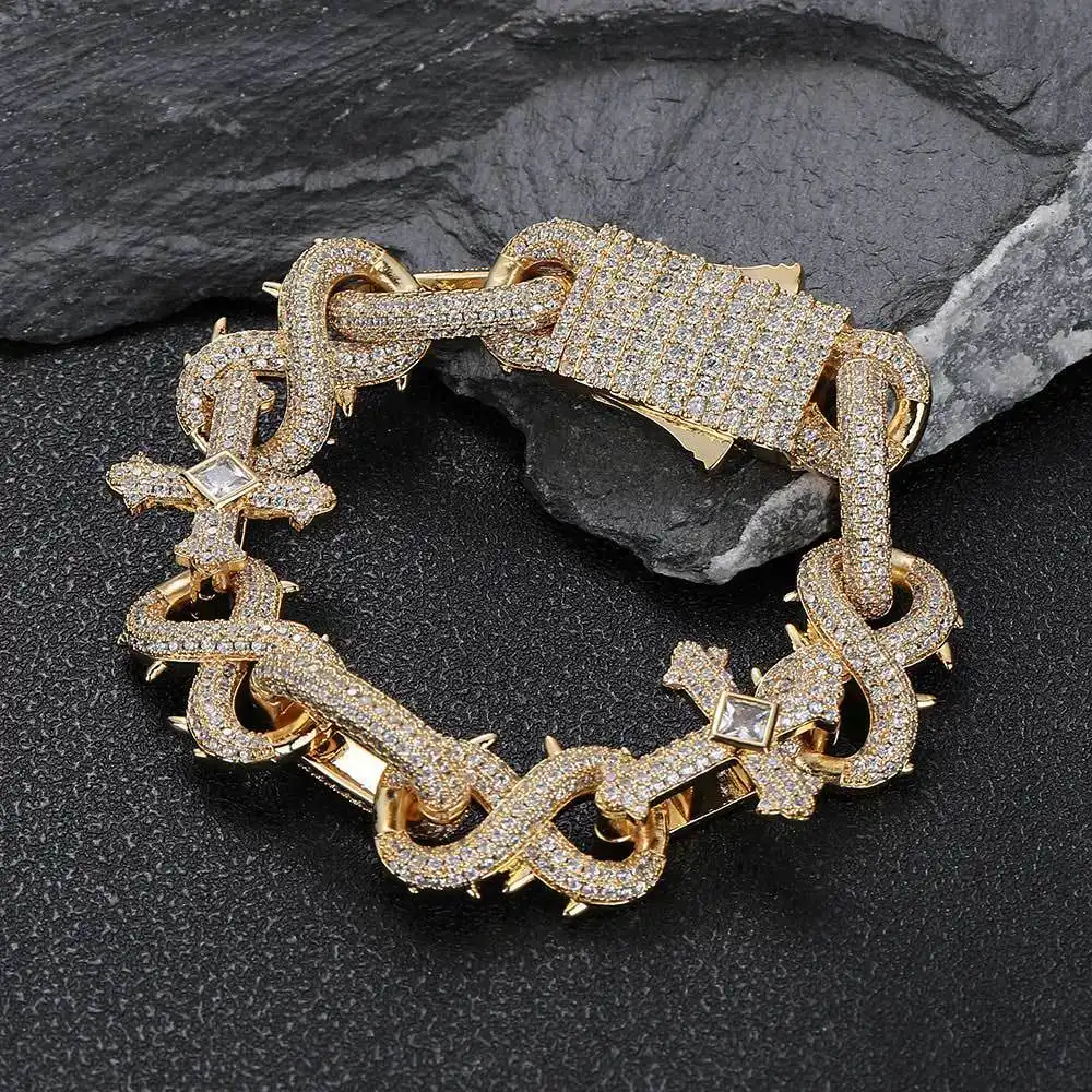 Men's Fashion Thorn Cross Cuban Bracelet