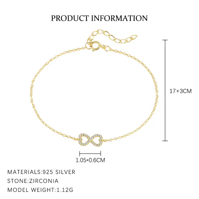 S925 Sterling Silver Geometric Water Drop Bracelet Women's All match Simple L882 Golden - Shop at LoveMi