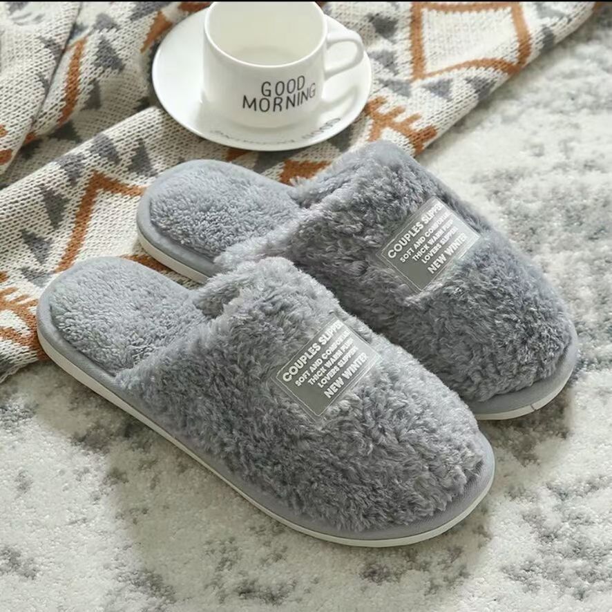 Home Cotton Slippers Floor Slippers Winter Indoor Warm Quiet Slippers