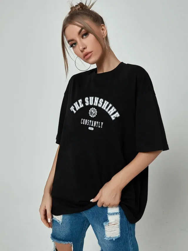 Casual Fashion Women's Round Neck Loose T shirt 618 Style - Shop at LoveMi