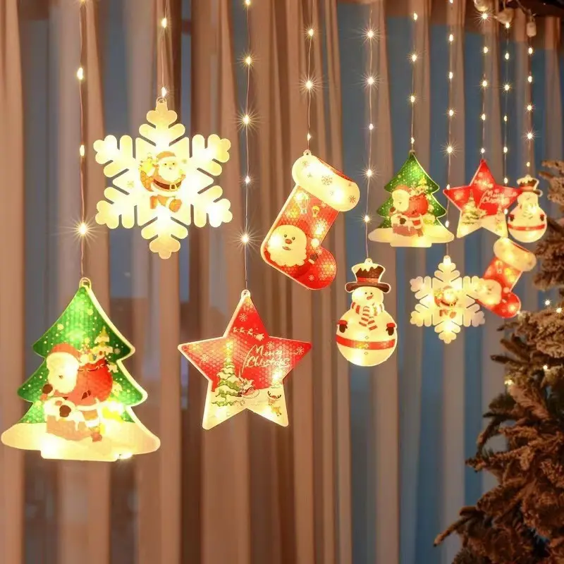 Painted Christmas Curtain Lights Holiday Layout Rubber-covered