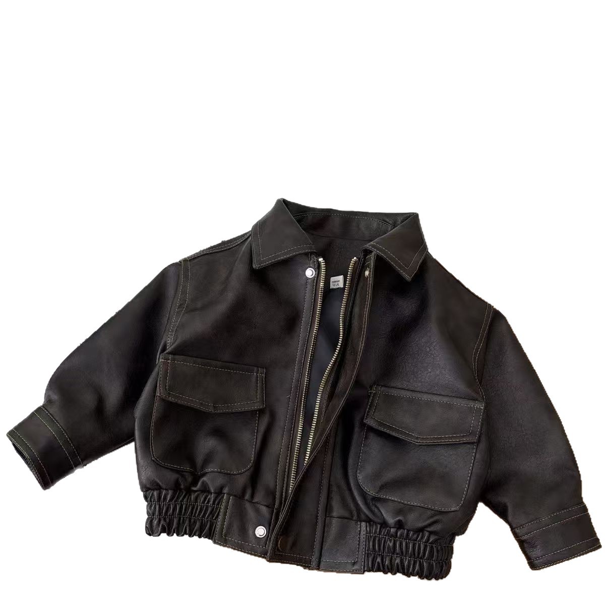 Children's Boys' Fashion Leather Jacket Top — foto 2