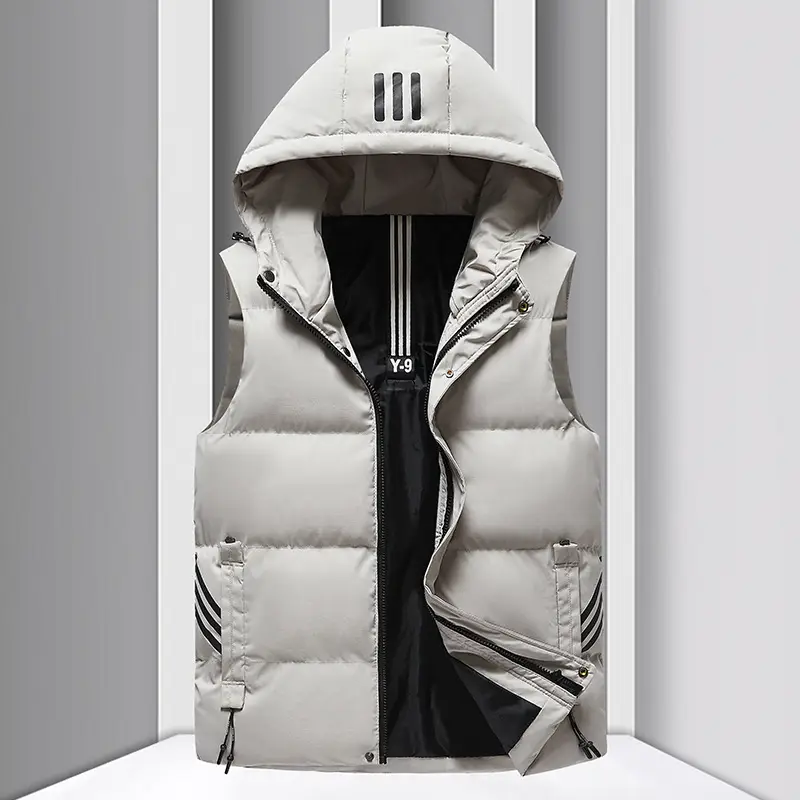 Men's Coat Hooded Thickened Warm Waistcoat Cotton Vest