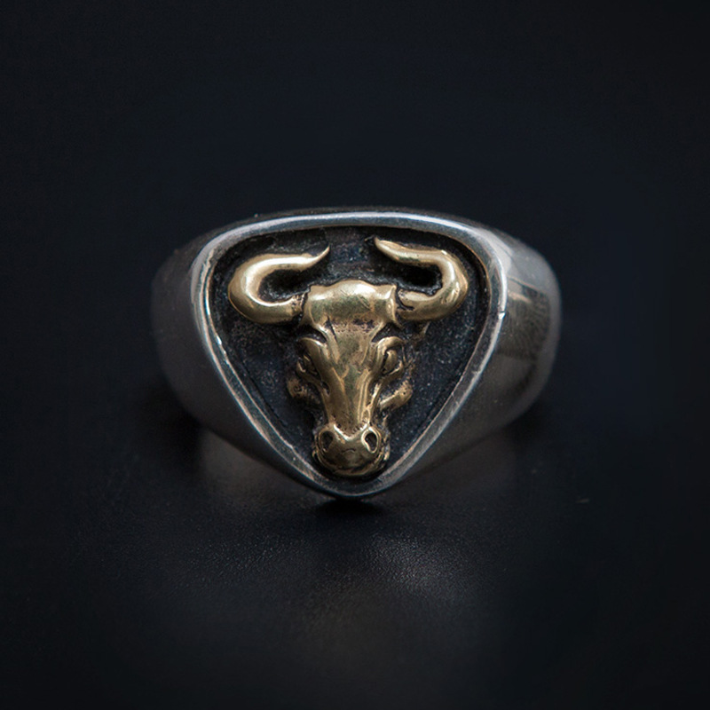 Copper Silver Color Separation Cow Ring