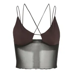 Halter Strap Bottoming Small Vest - Brown - View 1