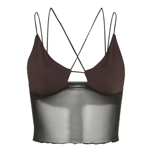 Halter Strap Bottoming Small Vest Brown - Shop at LoveMi