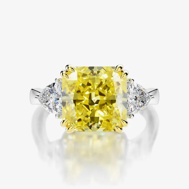 European And American High carbon Diamond Ring Ice Flower Cut Gold Yellow Diamond - Shop at LoveMi
