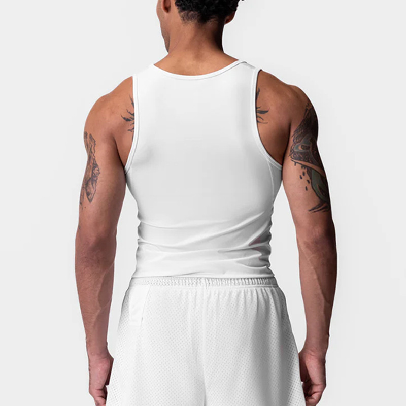 Summer American-style Youth Milk Silk Sports Mens Quick-Dry, High-Stretch Sleeveless Tank Top