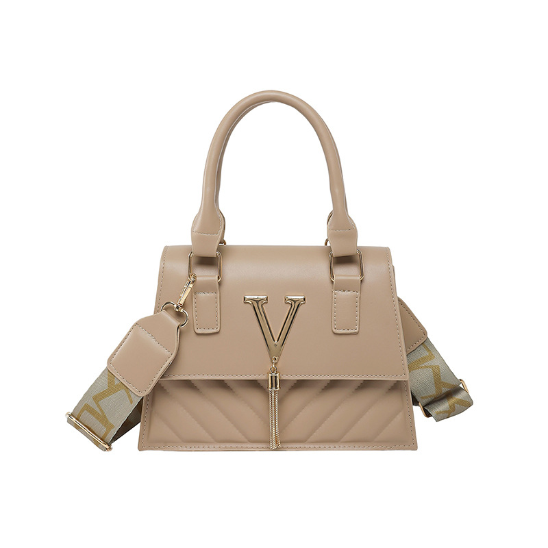 Womens Fashion Solid-Color Tassel Crossbody Bag