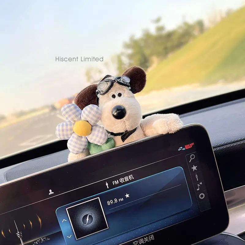 Cute Pilot Dog Car Pregnant Block Decoration Doll