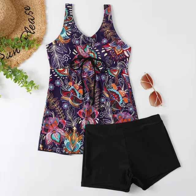Swimsuit Skirt Plus Size Split Purple - Shop at LoveMi