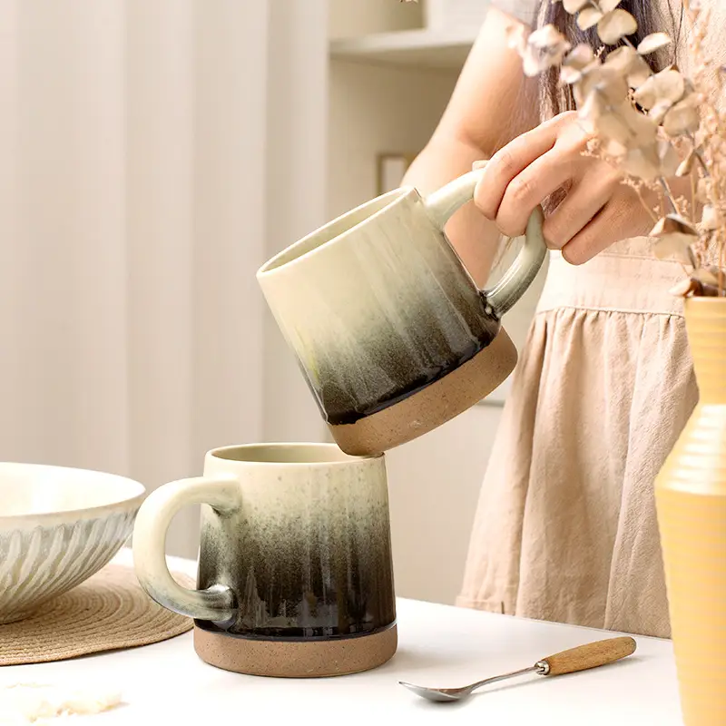 Gradient Splash Ink Creative Retro Ceramic Mug