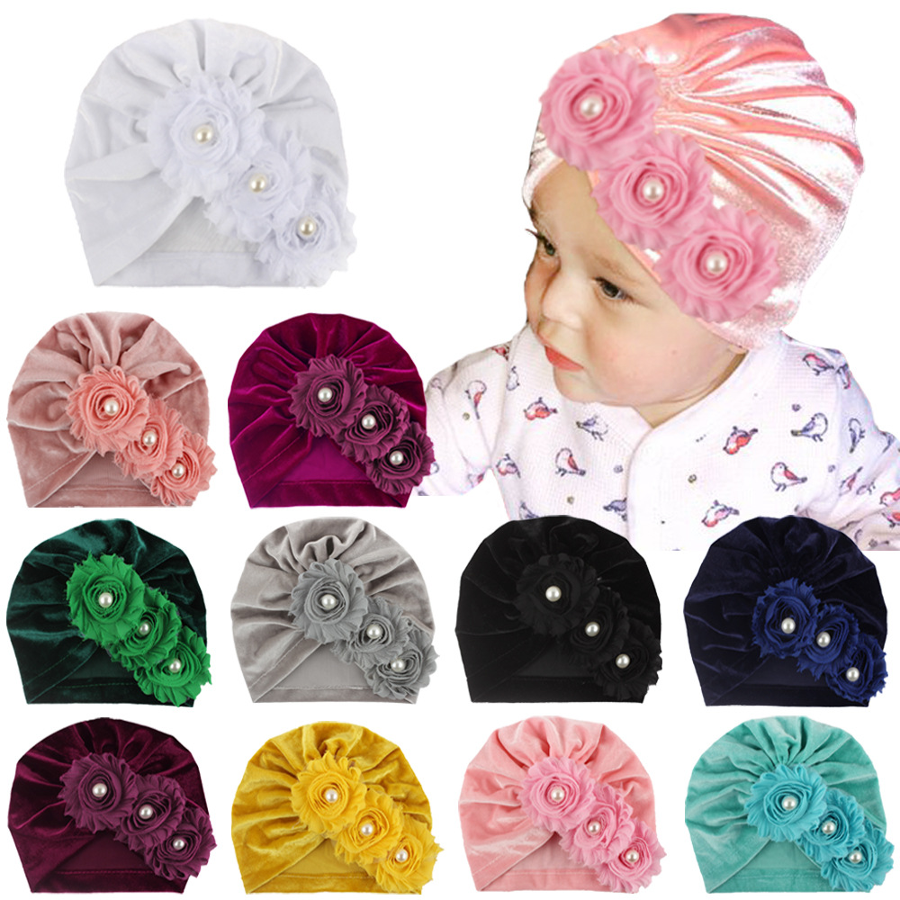 Baby Solid Color Flower Hat