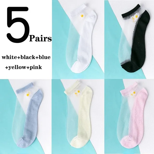 Women's Low cut Liners Transparent Spun Glass Thin Socks Set10 - Shop at LoveMi