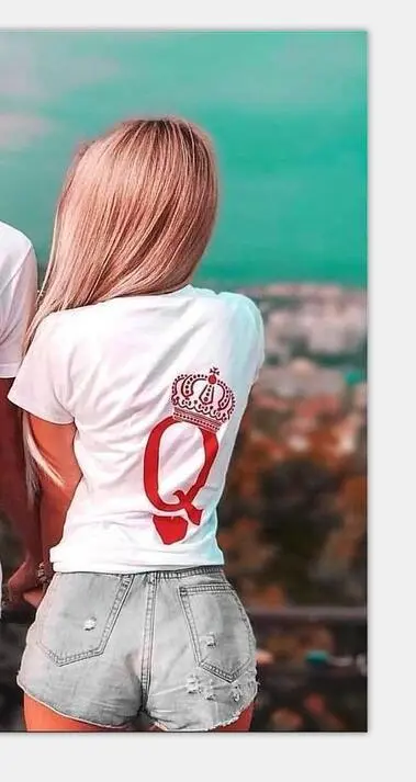 Couple's Love Crown Short sleeved T shirt Female - Shop at LoveMi