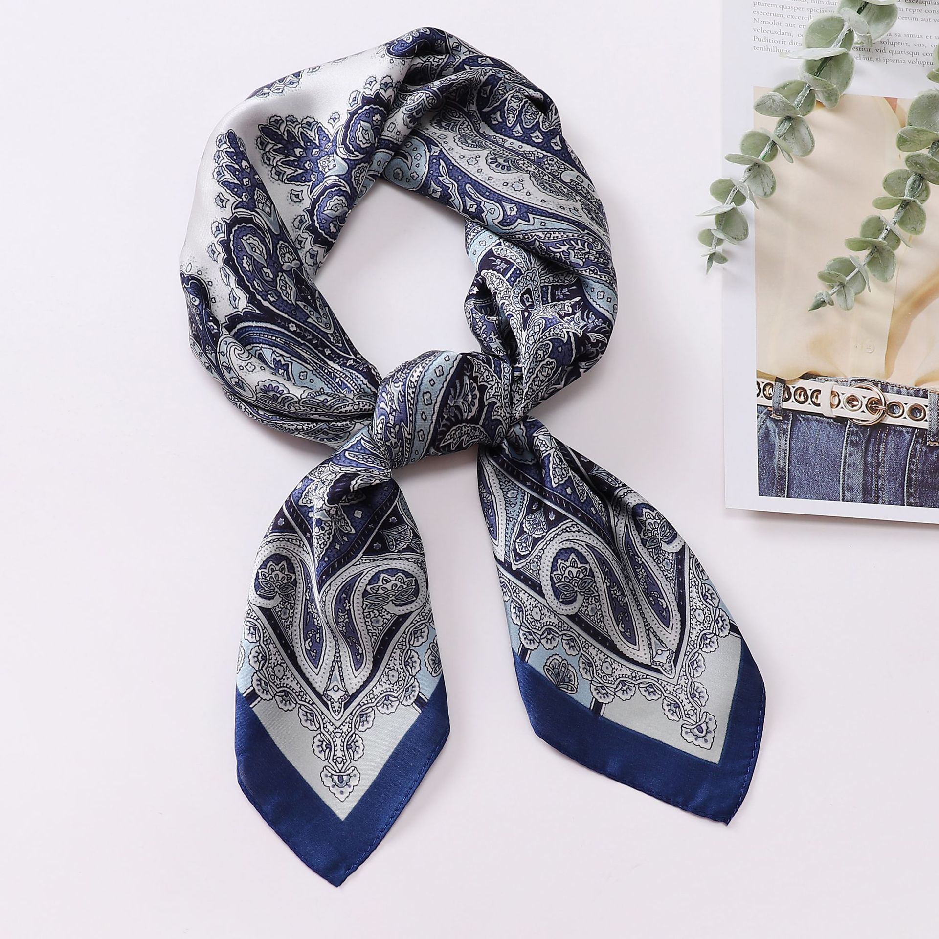 Printed Scarf Silk-like Fashion Shirt Scarf Scarf - Image 5