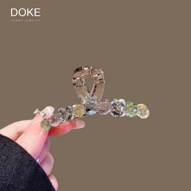 Simple All match Rhinestone Graceful And Fashionable Back Head Half Tied Barrettes Medium Grip - Shop at LoveMi