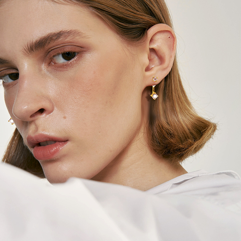 Personalized Minimalist Design Stitching Combination Ear Studs