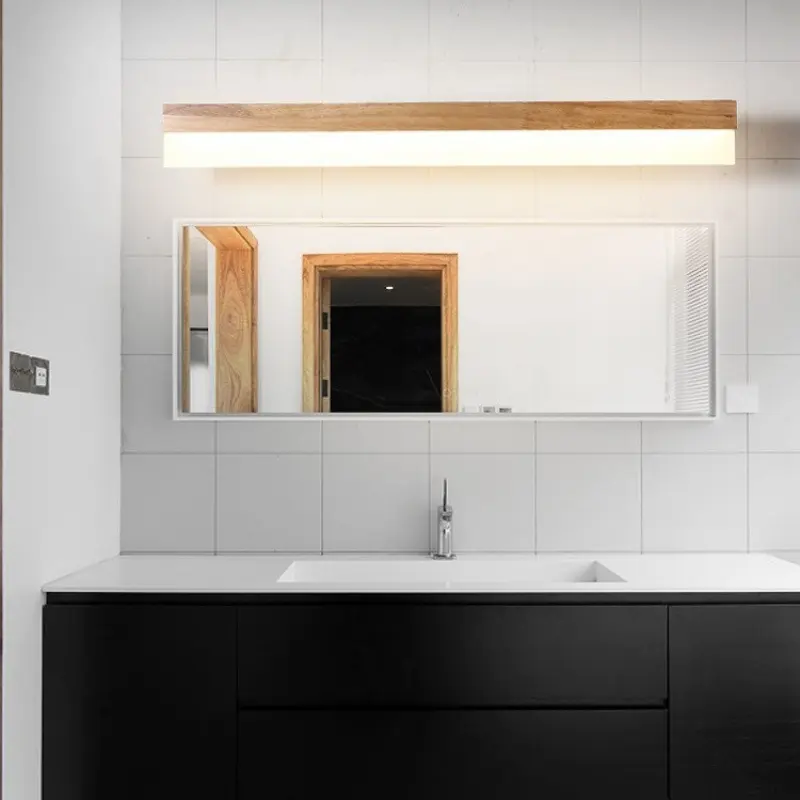Mirror Front Lamp Nordic Log Bathroom LED
