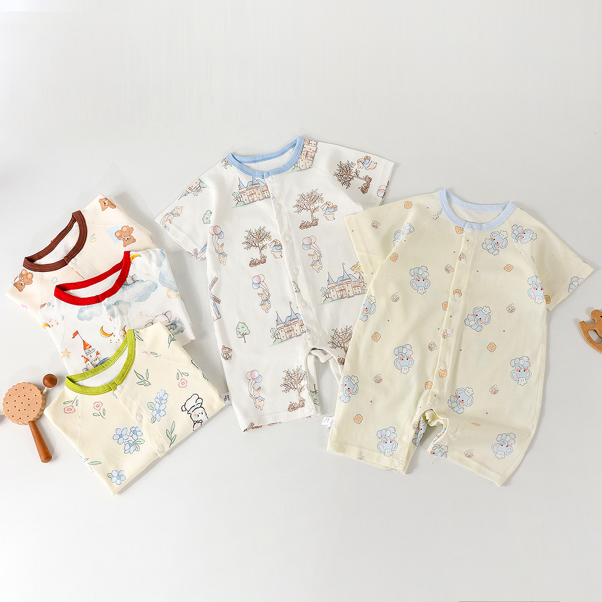 Fashionable Newborn Long-sleeve Bodysuit Loungewear