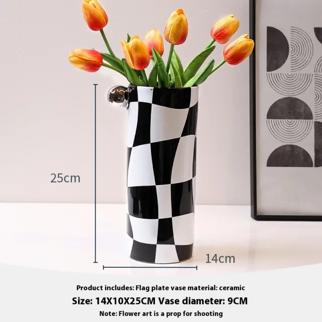 Cream Style Abstract Art Decoration Living Room Chessboard Vase - Shop at LoveMi