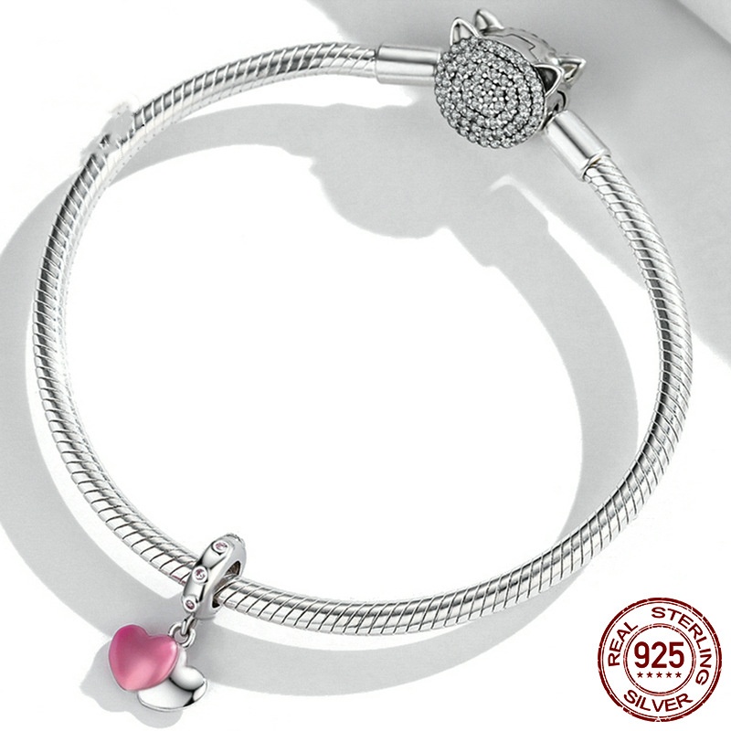 Sterling Silver S925 Love Pendant Bracelet Accessories