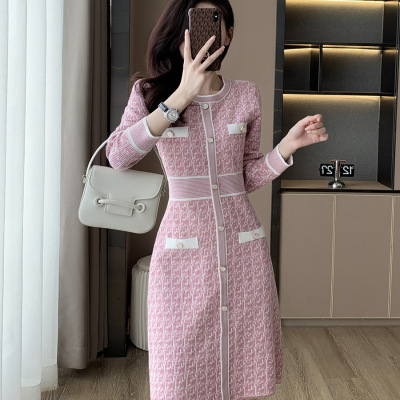 Jacquard A-Line Knitted Dress, picture 3 of 9