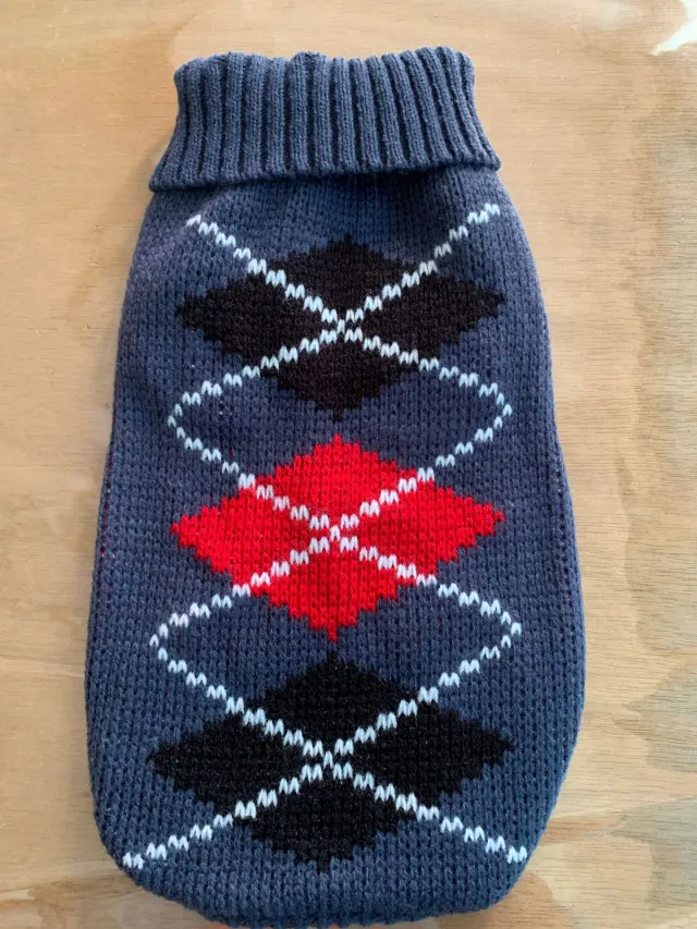 Warm Dog Sweater Autumn And Winter Pet Clothes Blue Diamond Shape - Shop at LoveMi