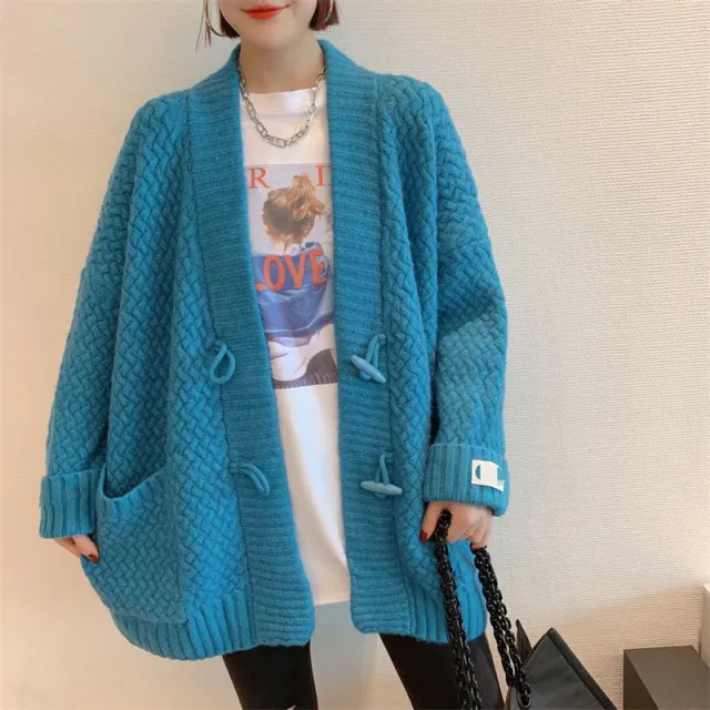 Women's Red Dress For Women Twist Wool Button Sweater Blue - Shop at LoveMi