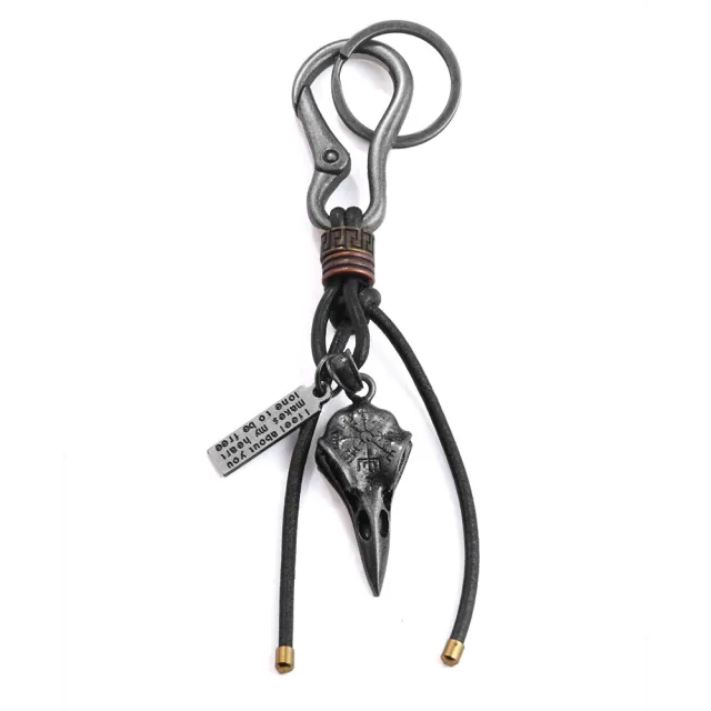 Retro Leather Rope Keychain Lobster Buckle Pendant Silver - Shop at LoveMi