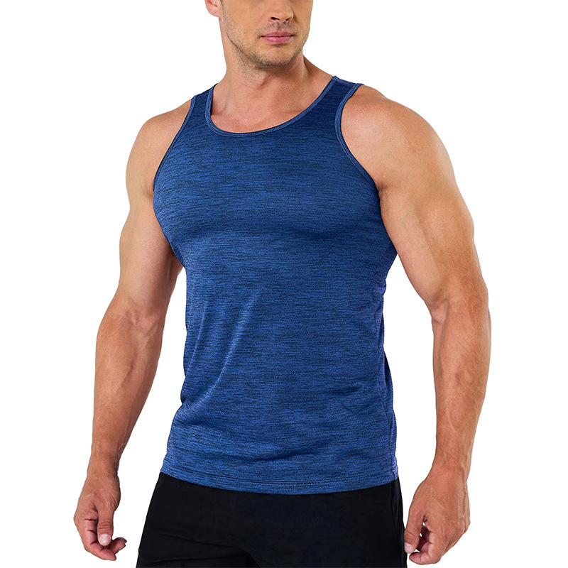 Men's Summer Workout Sports Leisure Cationic Solid Color Quick-dry Vest