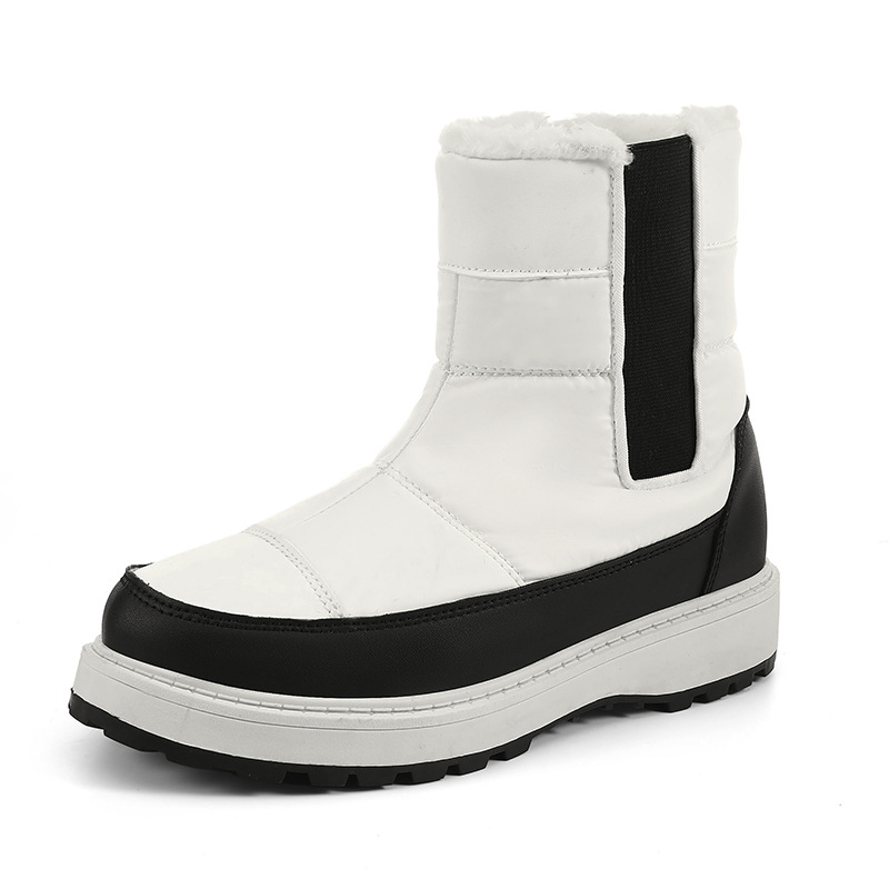 Snow Boots Women's Short Warm Velvet Padded Thickened White - Shop at LoveMi