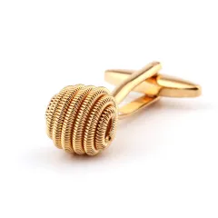 Gold Twist Cufflinks All-matching Shirt Cufflinks - Gold - View 1