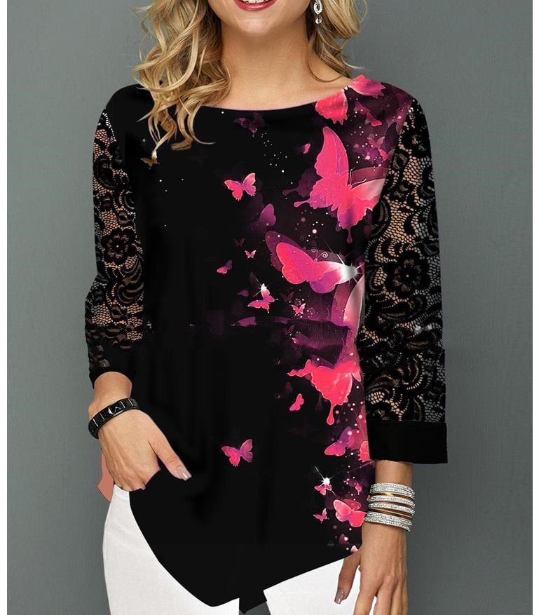 Title 2, Comfortabele, losvallende blouse met prachtig p...