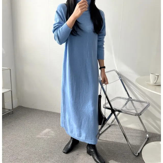 Women's Autumn Dress Worn Under A Coat Blue - Shop at LoveMi