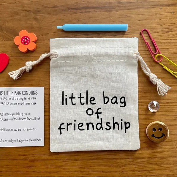 Muslin Drawstring Bag Creative Friendship-themed Gift