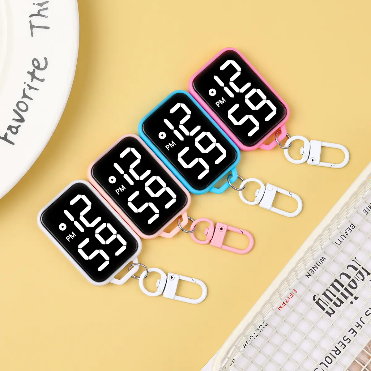 Waterproof Keychain Watch Square-shaped