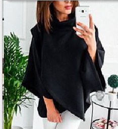 Title 8, Fleece Asymmetric Large Size High Collar Cloak